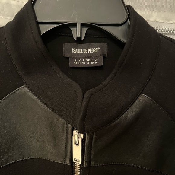 Stylish wool and leather Moto-style jacket. - Picture 3 of 3